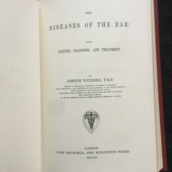 The Diseases of the Ear Joseph Toynbee FRS 1860 Reprint Medical Leather Book - Picture 3 of 6